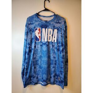 Official NBA Apparel NBA LOGO Baby Blue Long Sleeve Shirt Men's Size Large NWT
